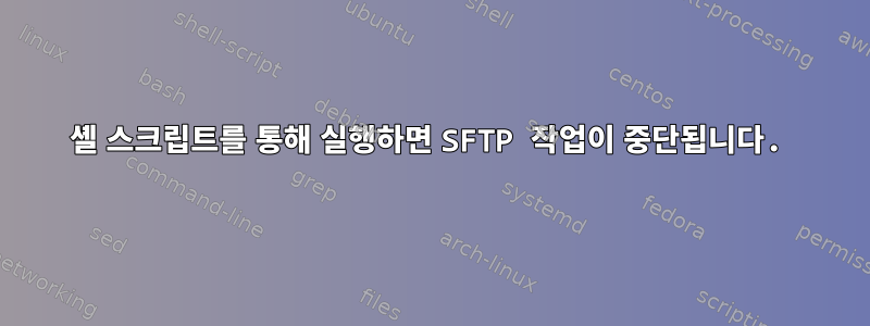 셸 스크립트를 통해 실행하면 SFTP 작업이 중단됩니다.