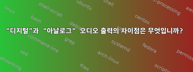 "디지털"과 "아날로그" 오디오 출력의 차이점은 무엇입니까?