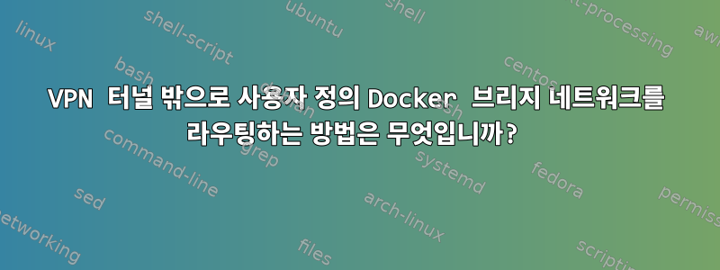 VPN 터널 밖으로 사용자 정의 Docker 브리지 네트워크를 라우팅하는 방법은 무엇입니까?