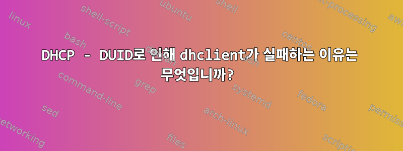 DHCP - DUID로 인해 dhclient가 실패하는 이유는 무엇입니까?