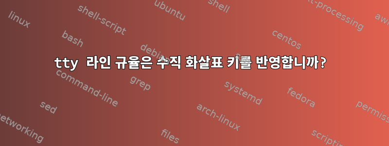 tty 라인 규율은 수직 화살표 키를 반영합니까?