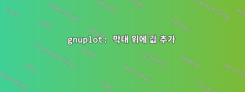 gnuplot: 막대 위에 값 추가