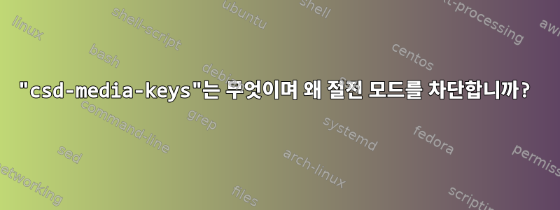 "csd-media-keys"는 무엇이며 왜 절전 모드를 차단합니까?