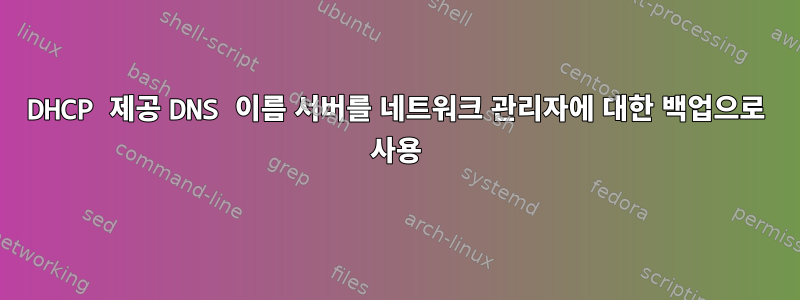 DHCP 제공 DNS 이름 서버를 네트워크 관리자에 대한 백업으로 사용