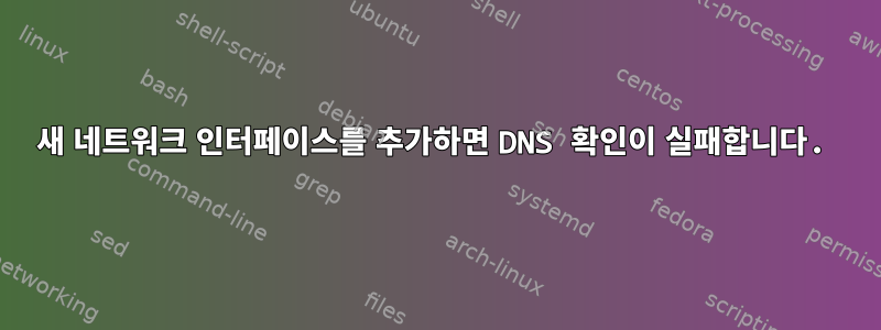 새 네트워크 인터페이스를 추가하면 DNS 확인이 실패합니다.