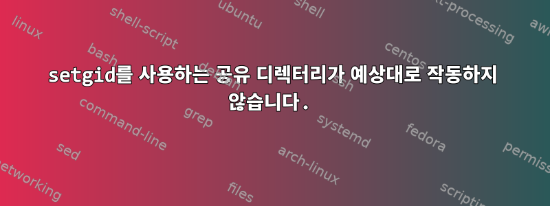 setgid를 사용하는 공유 디렉터리가 예상대로 작동하지 않습니다.