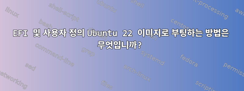 EFI 및 사용자 정의 Ubuntu 22 이미지로 부팅하는 방법은 무엇입니까?