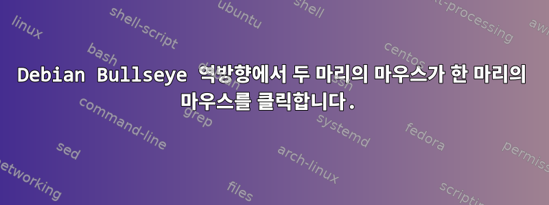 Debian Bullseye 역방향에서 두 마리의 마우스가 한 마리의 마우스를 클릭합니다.