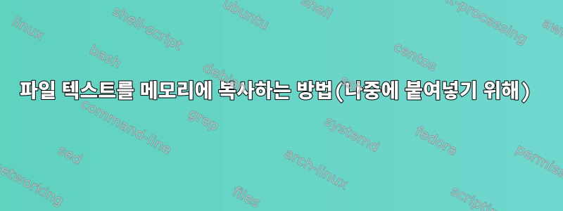 파일 텍스트를 메모리에 복사하는 방법(나중에 붙여넣기 위해)