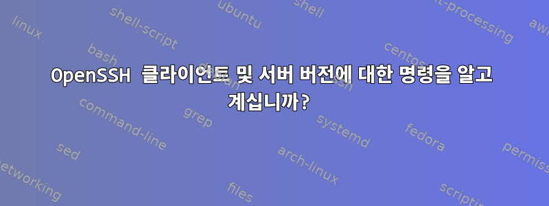 OpenSSH 클라이언트 및 서버 버전에 대한 명령을 알고 계십니까?