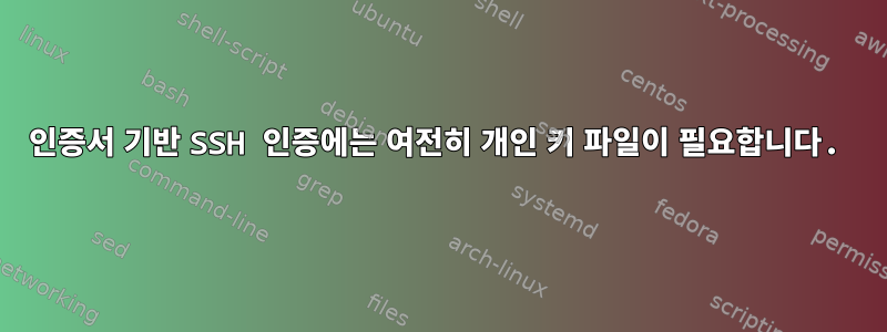 인증서 기반 SSH 인증에는 여전히 개인 키 파일이 필요합니다.