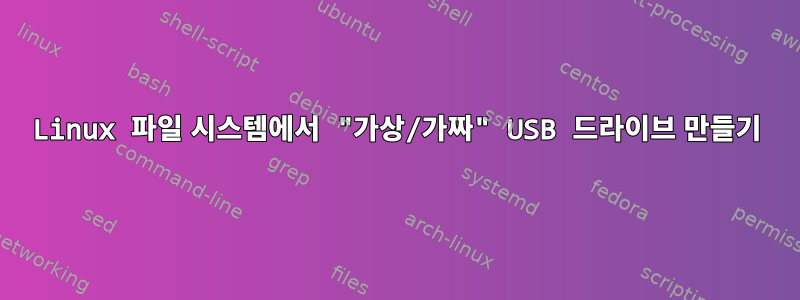 Linux 파일 시스템에서 "가상/가짜" USB 드라이브 만들기