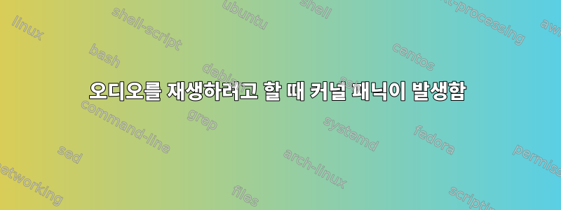 오디오를 재생하려고 할 때 커널 패닉이 발생함