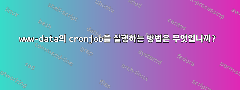 www-data의 cronjob을 실행하는 방법은 무엇입니까?