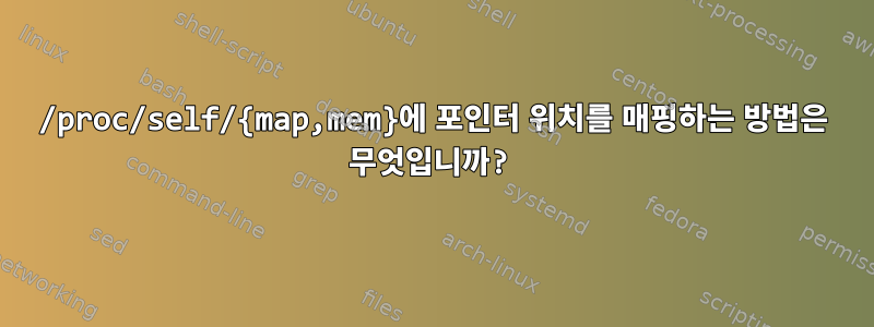 /proc/self/{map,mem}에 포인터 위치를 매핑하는 방법은 무엇입니까?