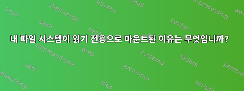 내 파일 시스템이 읽기 전용으로 마운트된 이유는 무엇입니까?