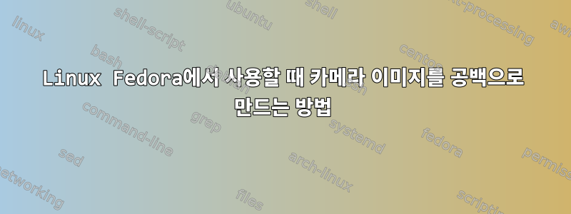 Linux Fedora에서 사용할 때 카메라 이미지를 공백으로 만드는 방법