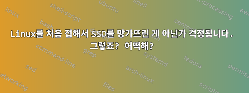 Linux를 처음 접해서 SSD를 망가뜨린 게 아닌가 걱정됩니다. 그렇죠? 어떡해?