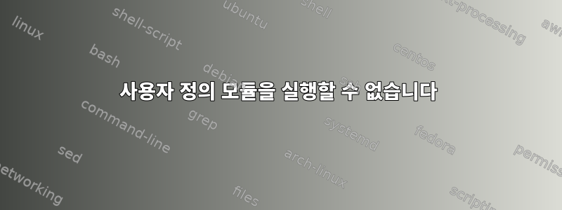 사용자 정의 모듈을 실행할 수 없습니다