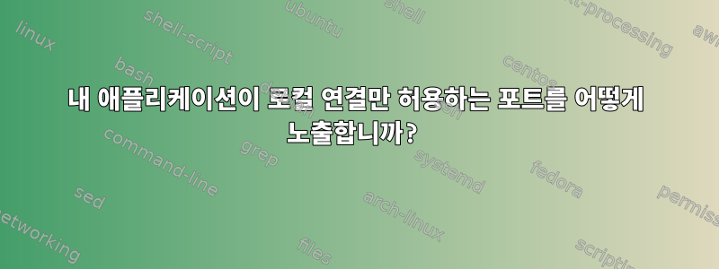 내 애플리케이션이 로컬 연결만 허용하는 포트를 어떻게 노출합니까?