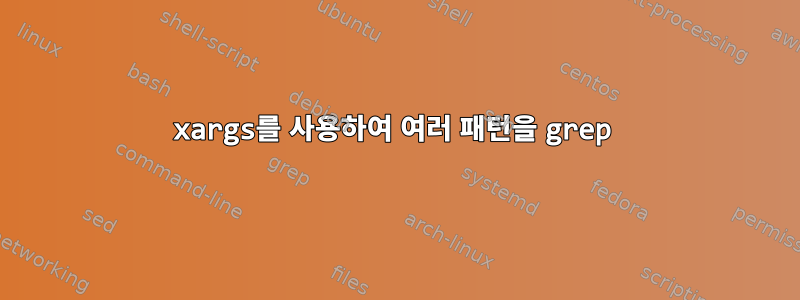 xargs를 사용하여 여러 패턴을 grep