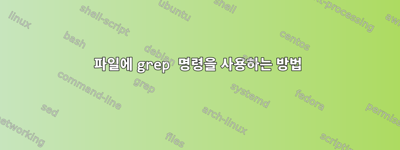 파일에 grep 명령을 사용하는 방법