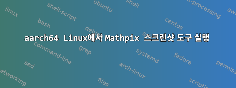 aarch64 Linux에서 Mathpix 스크린샷 도구 실행