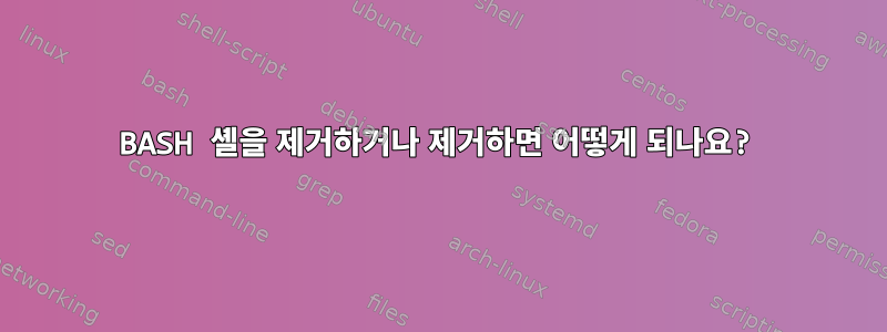 BASH 셸을 제거하거나 제거하면 어떻게 되나요?