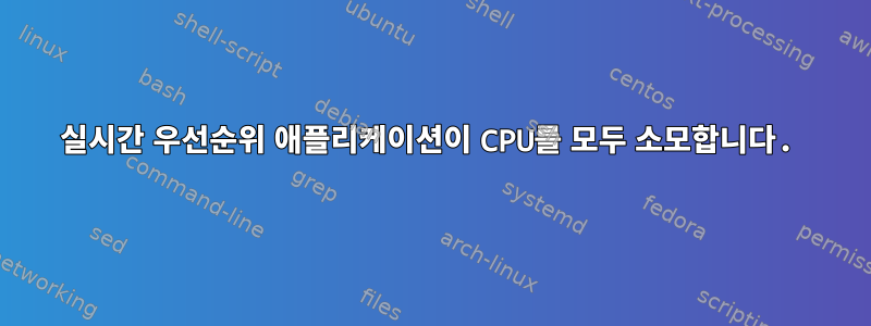 실시간 우선순위 애플리케이션이 CPU를 모두 소모합니다.