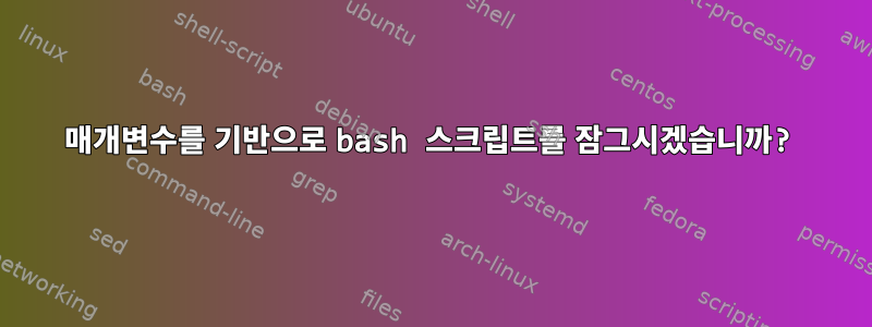 매개변수를 기반으로 bash 스크립트를 잠그시겠습니까?