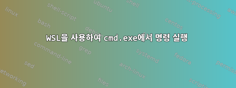 WSL을 사용하여 cmd.exe에서 명령 실행