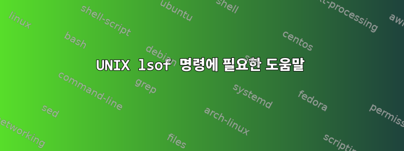 UNIX lsof 명령에 필요한 도움말