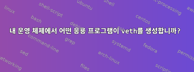 내 운영 체제에서 어떤 응용 프로그램이 veth를 생성합니까?