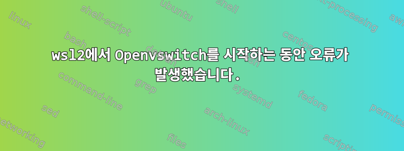 wsl2에서 Openvswitch를 시작하는 동안 오류가 발생했습니다.