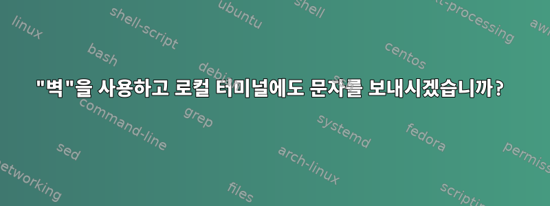 "벽"을 사용하고 로컬 터미널에도 문자를 보내시겠습니까?