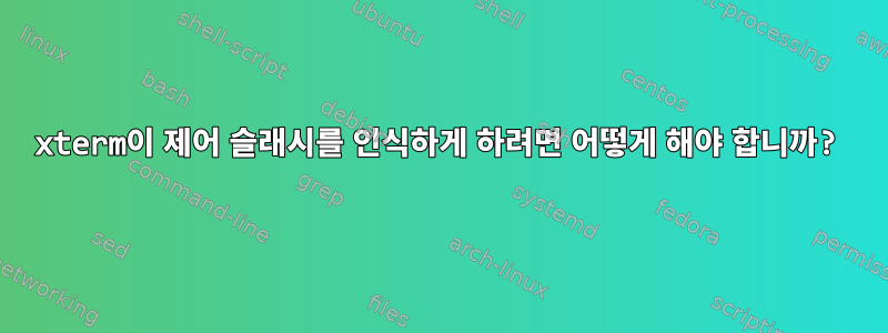 xterm이 제어 슬래시를 인식하게 하려면 어떻게 해야 합니까?