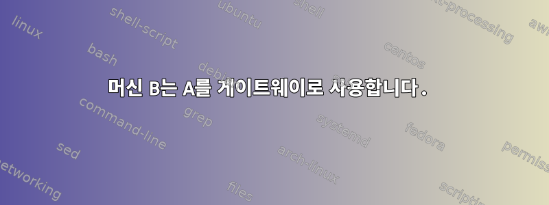 머신 B는 A를 게이트웨이로 사용합니다.