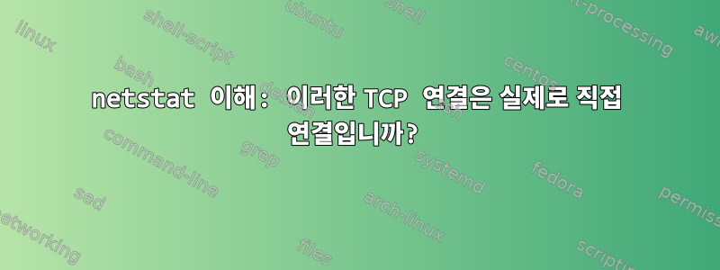 netstat 이해: 이러한 TCP 연결은 실제로 직접 연결입니까?