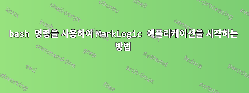 bash 명령을 사용하여 MarkLogic 애플리케이션을 시작하는 방법