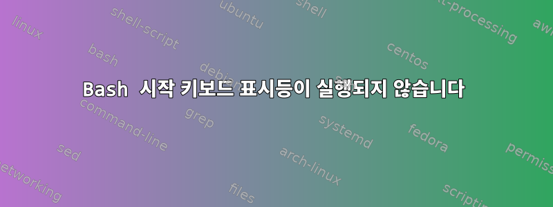 Bash 시작 키보드 표시등이 실행되지 않습니다