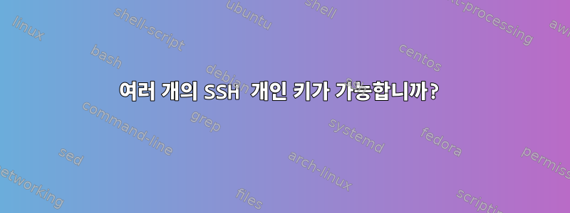 여러 개의 SSH 개인 키가 가능합니까?