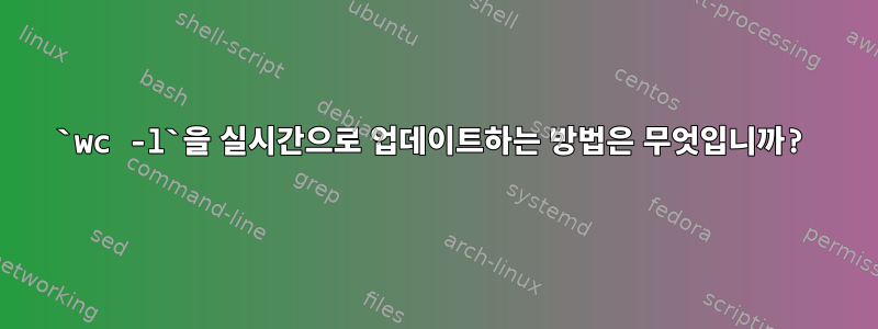 `wc -l`을 실시간으로 업데이트하는 방법은 무엇입니까?