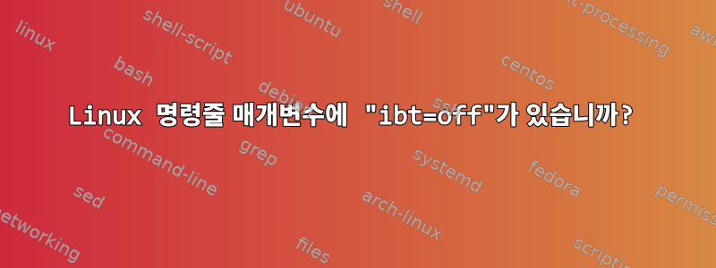 Linux 명령줄 매개변수에 "ibt=off"가 있습니까?