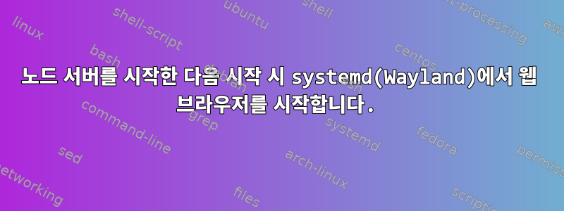 노드 서버를 시작한 다음 시작 시 systemd(Wayland)에서 웹 브라우저를 시작합니다.