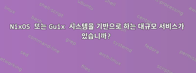 NixOS 또는 Guix 시스템을 기반으로 하는 대규모 서비스가 있습니까?