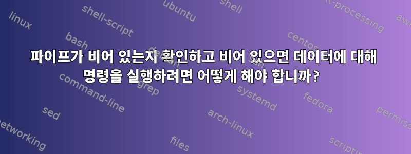 파이프가 비어 있는지 확인하고 비어 있으면 데이터에 대해 명령을 실행하려면 어떻게 해야 합니까?