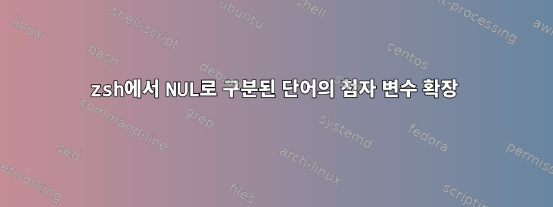 zsh에서 NUL로 구분된 단어의 첨자 변수 확장