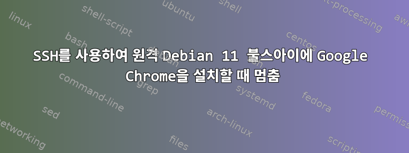 SSH를 사용하여 원격 Debian 11 불스아이에 Google Chrome을 설치할 때 멈춤