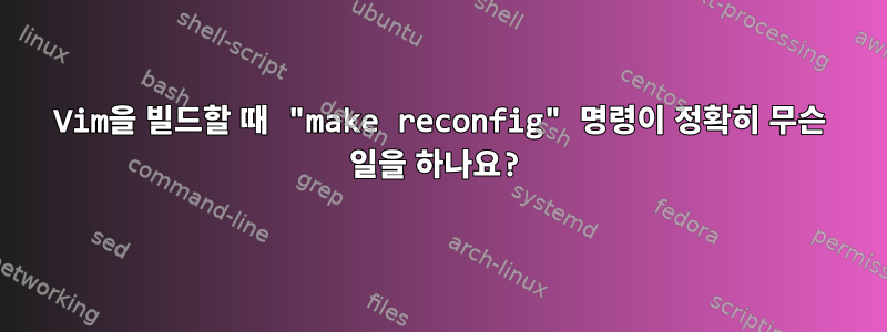 Vim을 빌드할 때 "make reconfig" 명령이 정확히 무슨 일을 하나요?