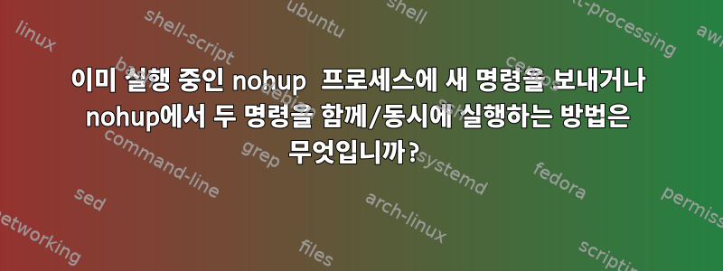 이미 실행 중인 nohup 프로세스에 새 명령을 보내거나 nohup에서 두 명령을 함께/동시에 실행하는 방법은 무엇입니까?